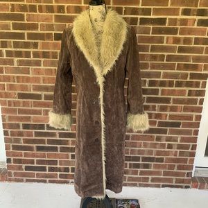 Vintage Wilsons maxima brown leather long coat